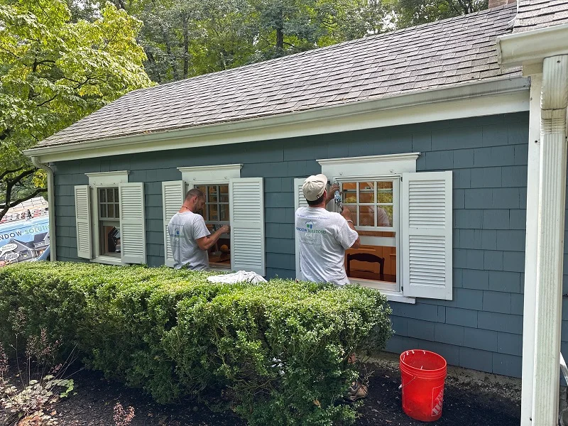 Pella Lifestyles windows being installed in Wilton